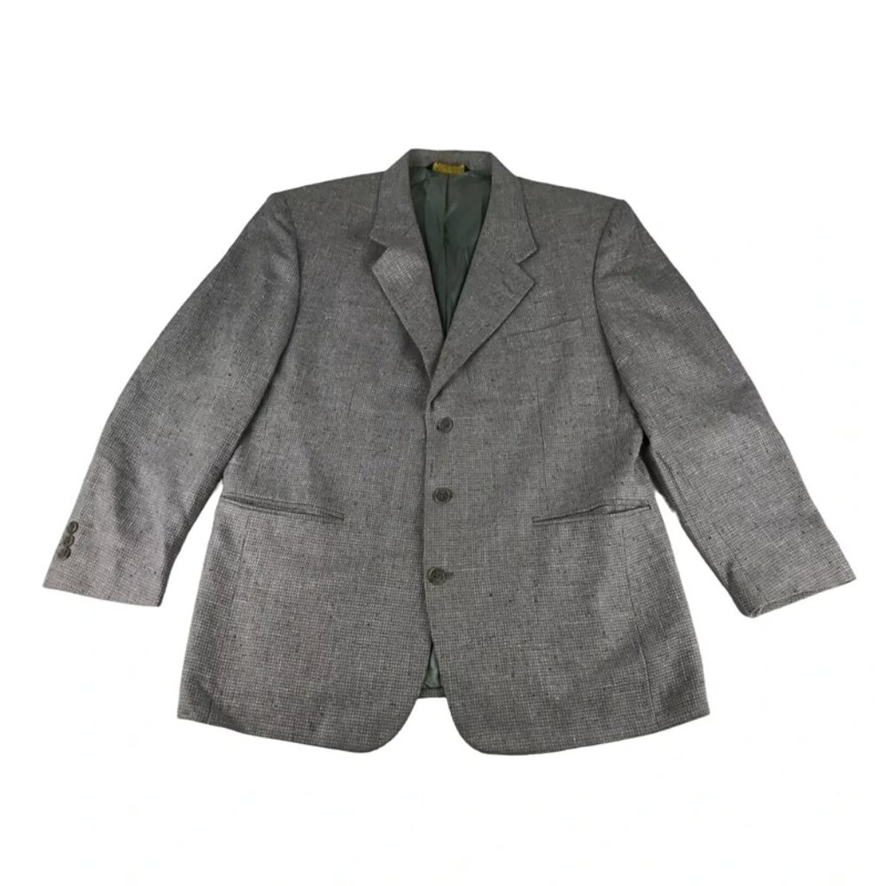 Adolfo Mens Gray Inner Pockets Notch Collar Long Sleeve Blazer Jacket Size XS